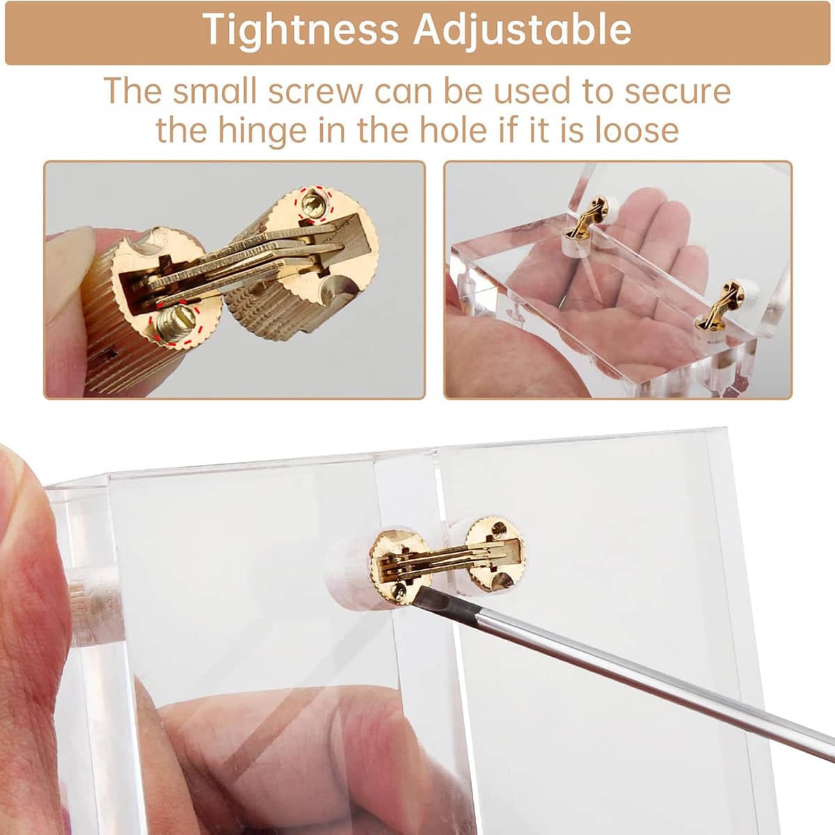 Invisible Brass Cylindrical Concealed Cabinet Hinge, Pack of 20, 8 mm - view 4