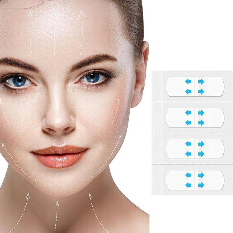 Invisible Face Lift Tape Stickers, V Shape - Pack of 40 for Makeup - view 3