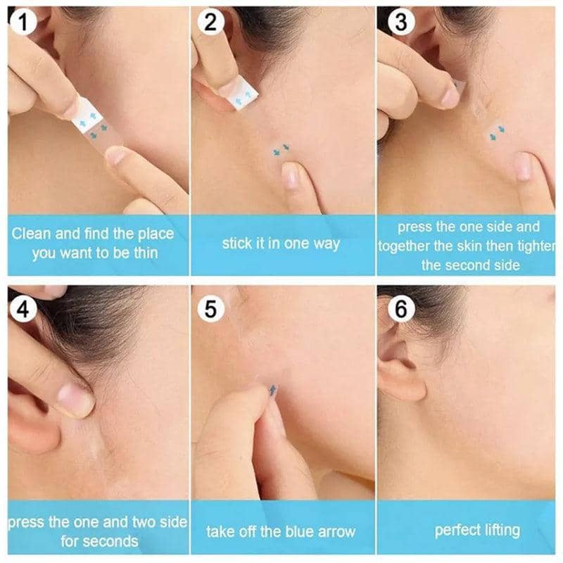 Invisible Face Lift Tape Stickers, V Shape - Pack of 40 for Makeup - view 4
