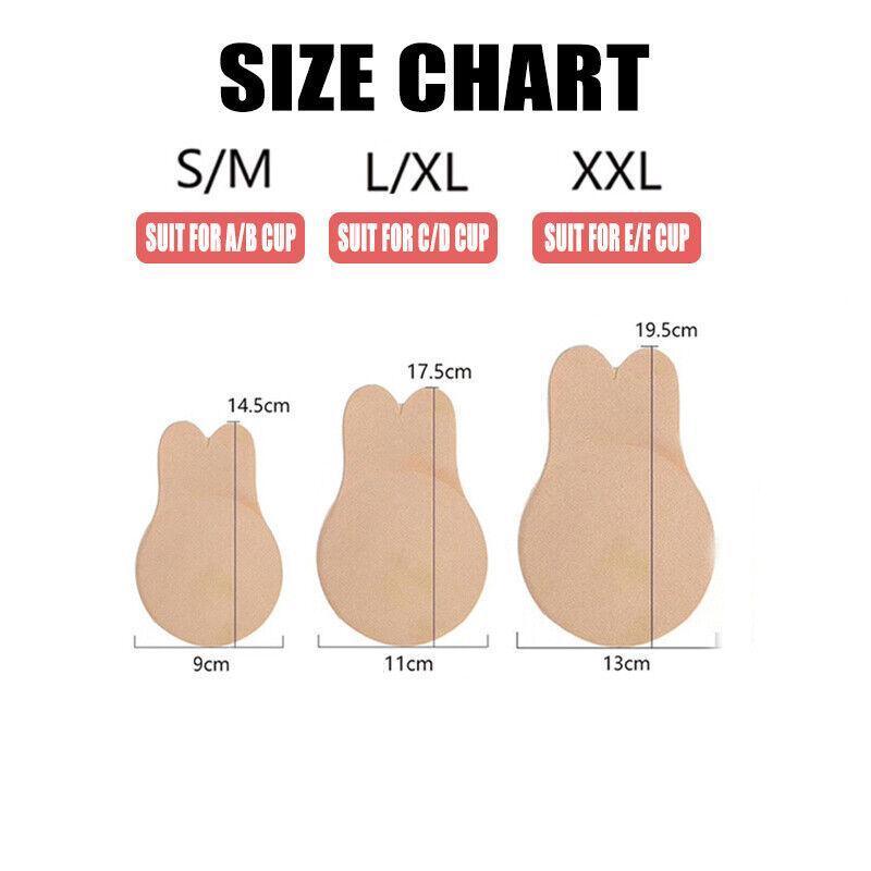 Invisible Silicone Push-Up Bra, Self-Adhesive - Black, 11 cm Wide (Cup C-D) - view 3