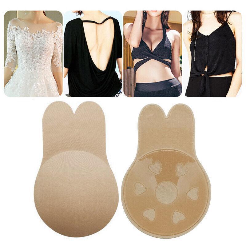 Invisible Silicone Push-Up Bra, Self-Adhesive - Black, 11 cm Wide (Cup C-D) - view 4