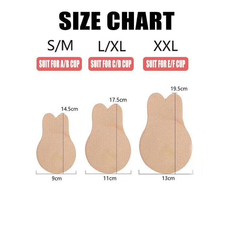 Invisible Silicone Push-Up Bra, Self-Adhesive - Black, 13 cm Wide (Cup E-F) - view 3