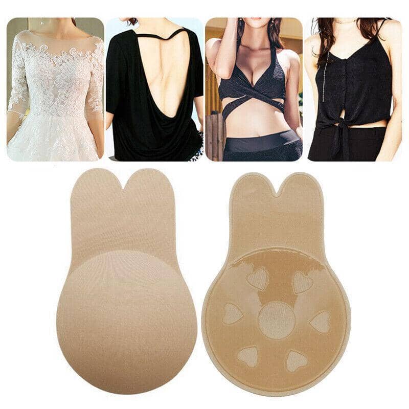 Invisible Silicone Push-Up Bra, Self-Adhesive - Black, 13 cm Wide (Cup E-F) - view 4
