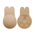 Invisible Silicone Rabbit Bra, Self-Adhesive Lift-Up - Beige, 13 x 18 cm (Cup E-F)