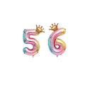 Iridescent Rainbow Foil Number Balloon with Gold Crown, 32 Inch (81 cm) - Number 9 - view 3
