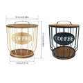 Iron and Wood Coffee Capsule Storage Basket - Gold - view 4