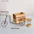 Iron Bicycle Ornament with Wooden Flower Pot, Retro Plant Holder - view 3