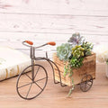 Iron Bicycle Ornament with Wooden Flower Pot, Retro Plant Holder - view 4