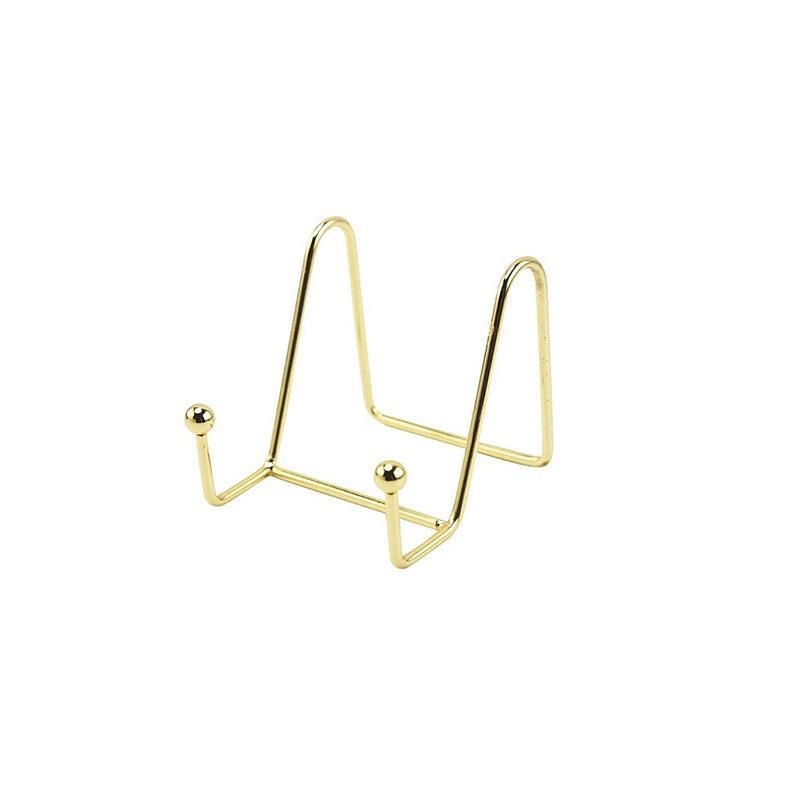 Iron Display Stand for Plates, Frames and Books, Small 8 x 9 x 8.2 cm - Gold