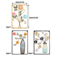 Iron Floral Wall Art Painting 40 x 60 cm - Style 3, Black Frame, Cream Vase with Gold, White and Black Flowers - view 4
