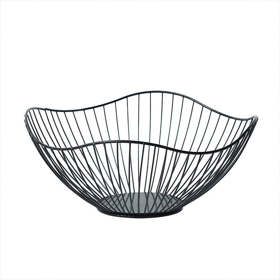 Iron Fruit Basket, Large (27 cm Diameter, 11.5 cm Height) - Black