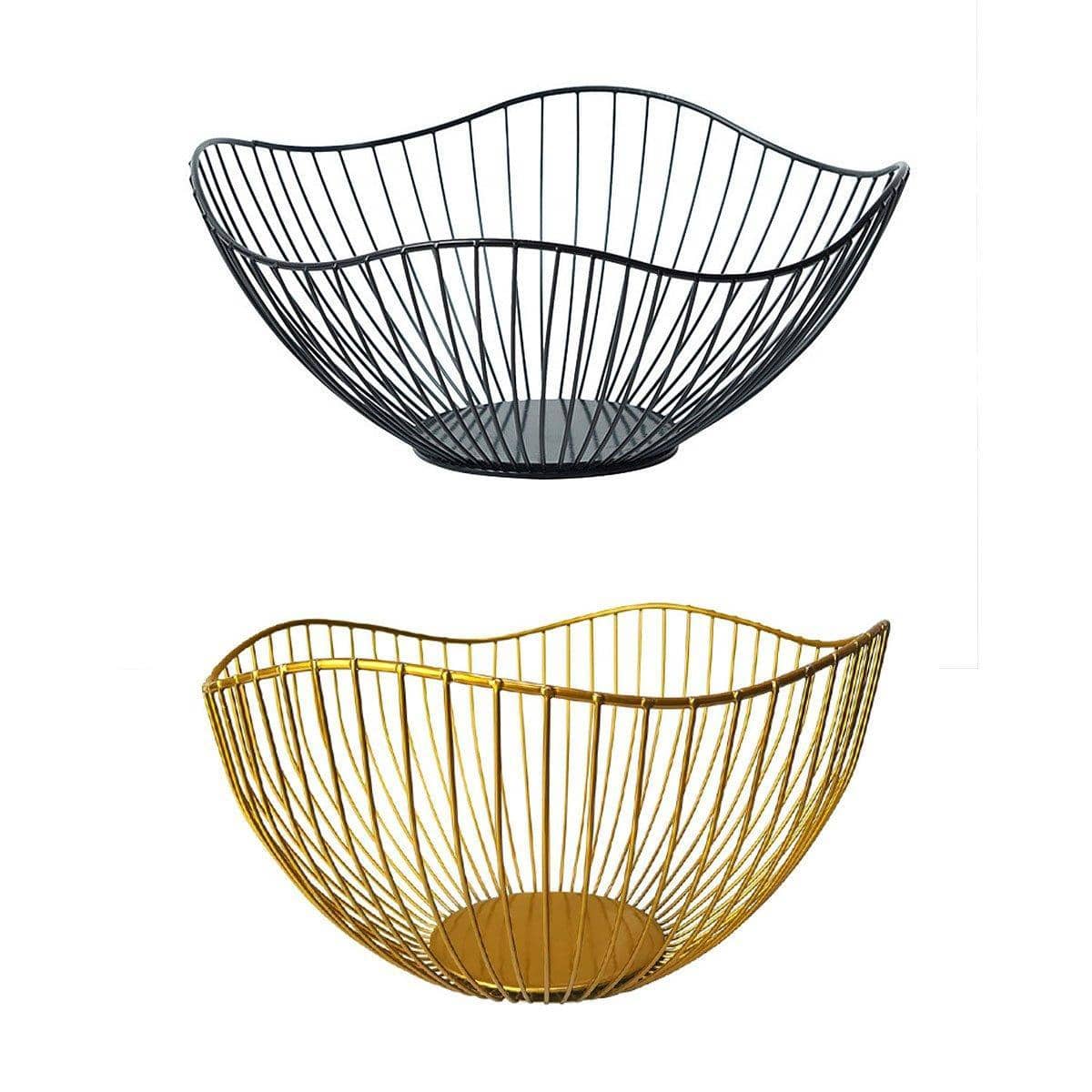 Iron Fruit Basket, Large (27 cm Diameter, 11.5 cm Height) - Black - view 3