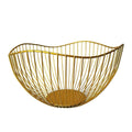 Iron Fruit Basket, Large (27 cm Diameter, 11.5 cm Height) - Gold
