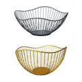 Iron Fruit Basket, Large (27 cm Diameter, 11.5 cm Height) - Gold - view 3