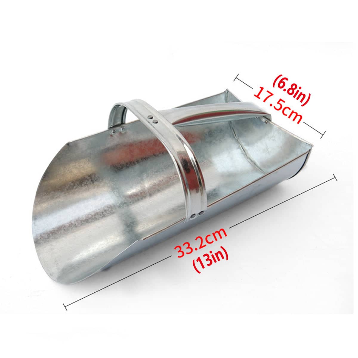 Iron Livestock Feed Shovel, Wide Mouth Grain Scoop, 33.2cm - view 3