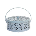 Iron Mosquito Incense Box with Lid and Handle, Coil Holder - Blue