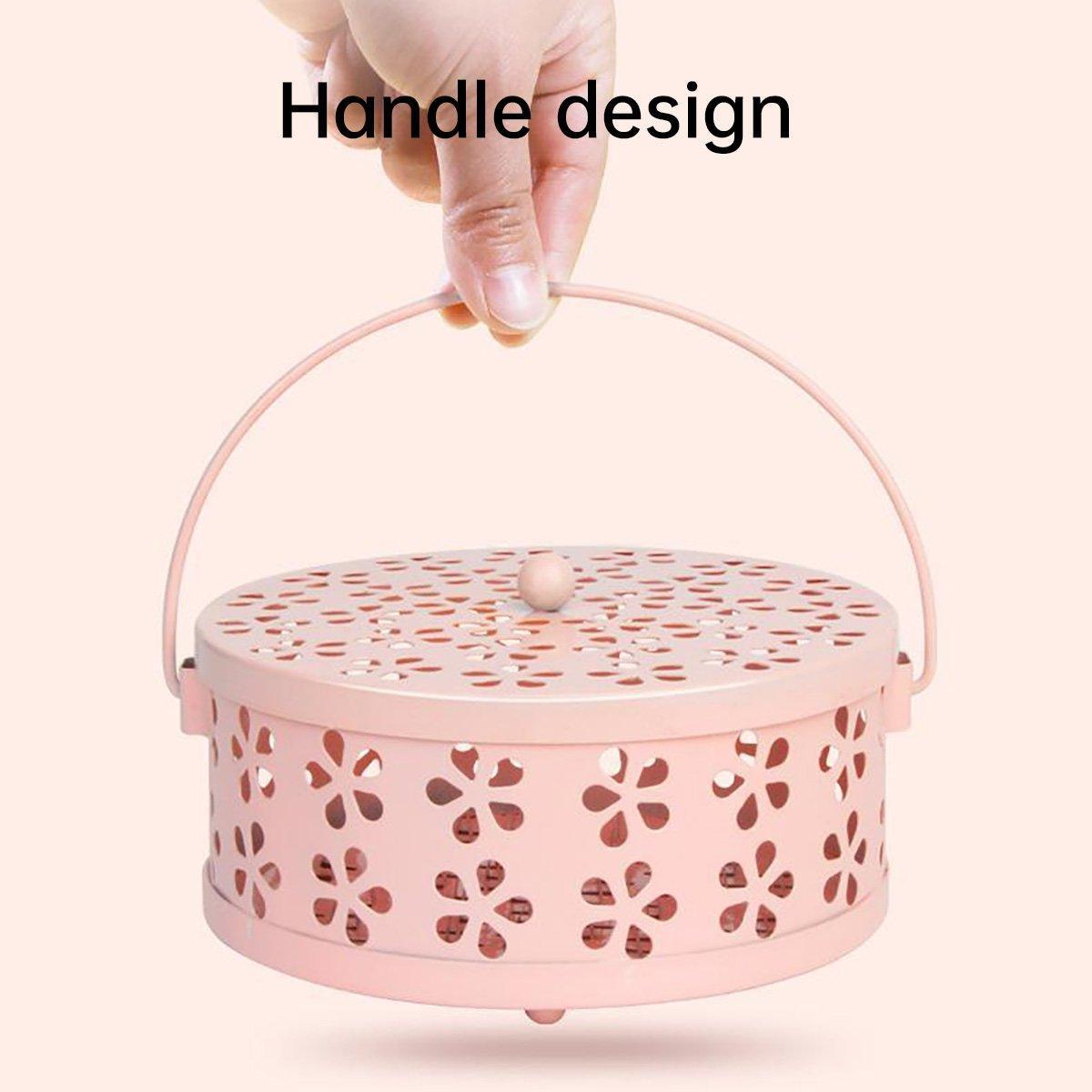 Iron Mosquito Incense Box with Lid and Handle, Coil Holder - Blue - view 10
