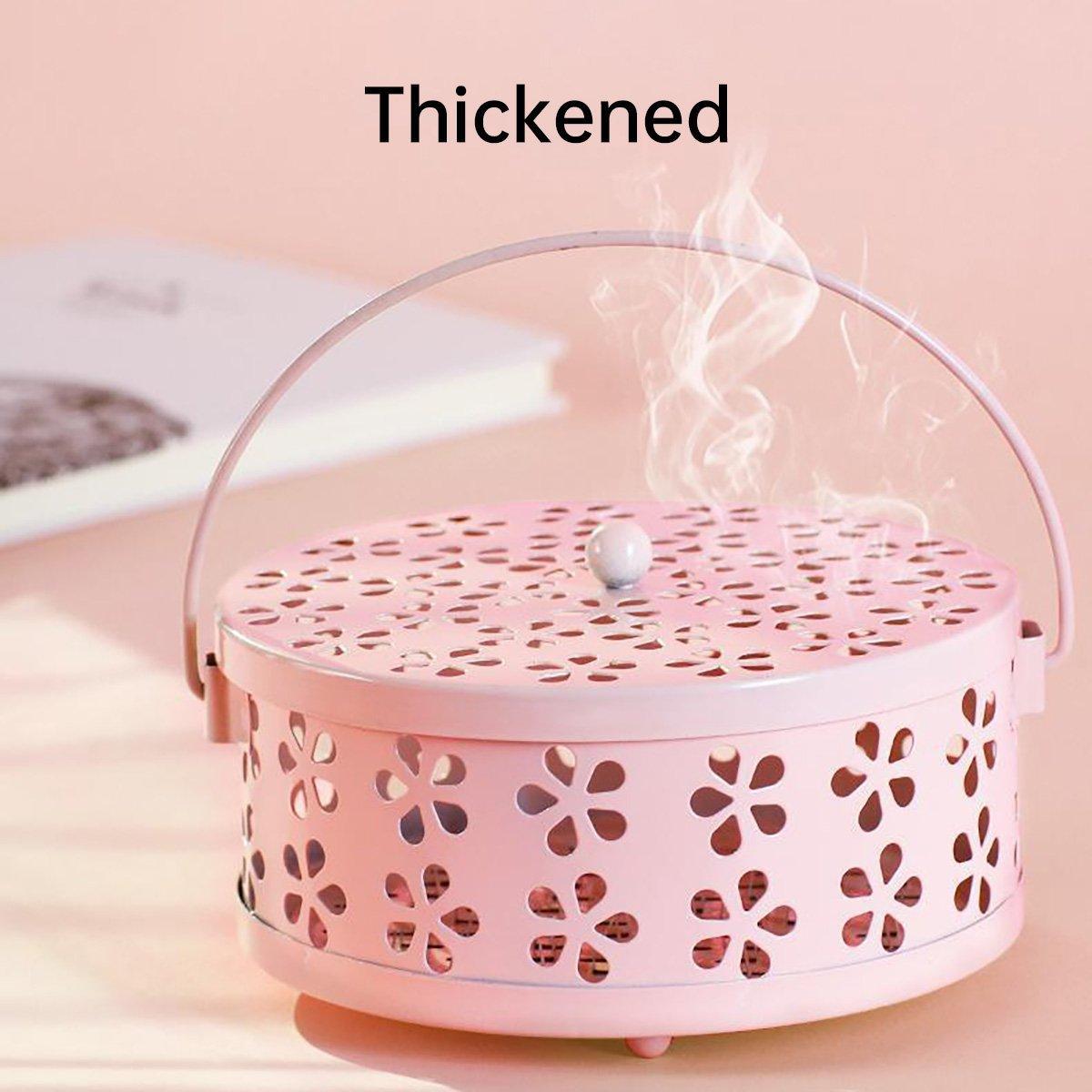 Iron Mosquito Incense Box with Lid and Handle, Coil Holder - Blue - view 12