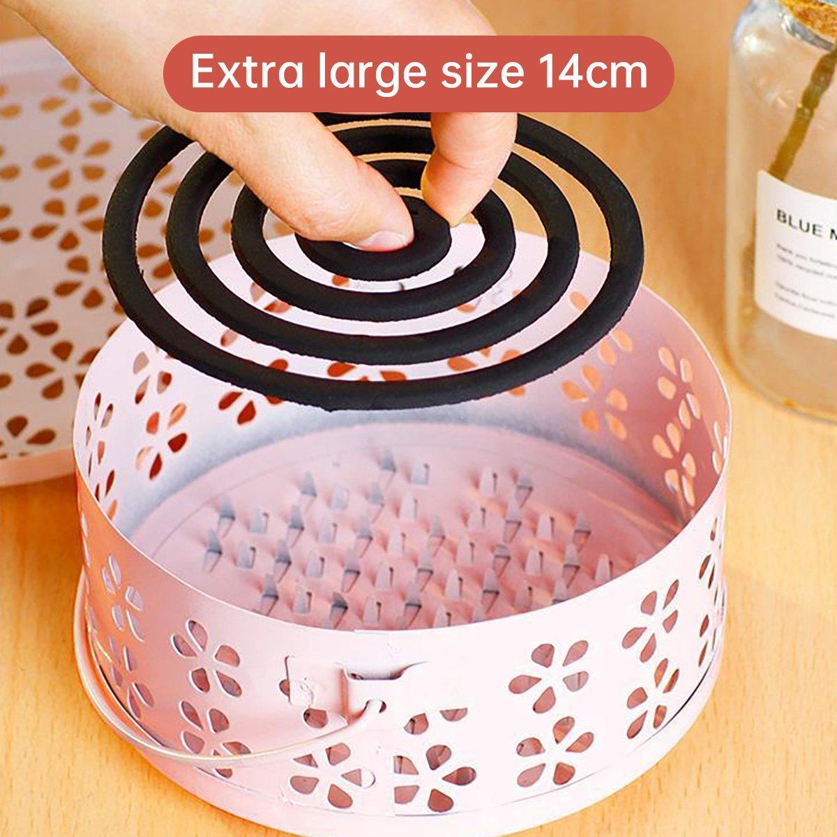 Iron Mosquito Incense Box with Lid and Handle, Coil Holder - Brown - view 6