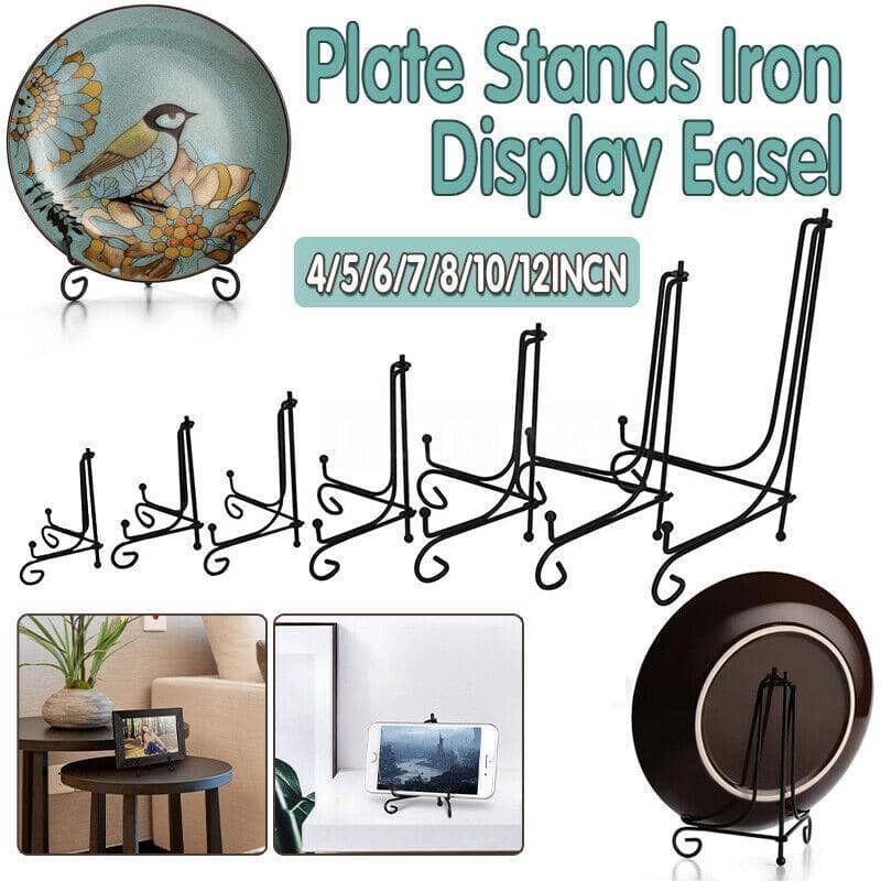 Iron Plate Stand, Black Folding Display Easel - 10 Inch (25.4 cm) - view 2