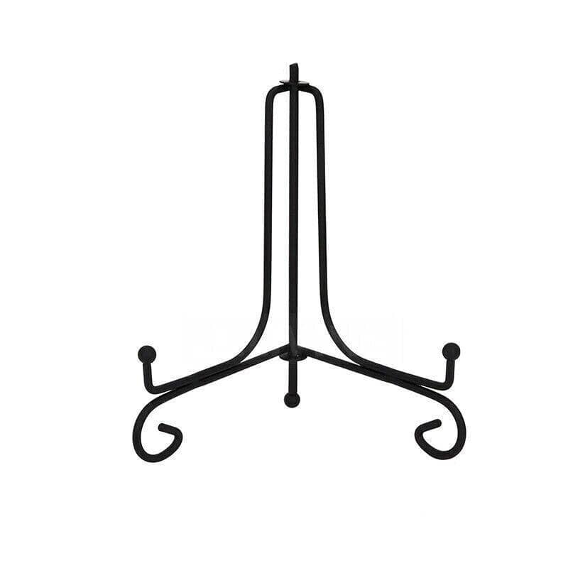 Iron Plate Stand, Black Folding Display Easel - 6 Inch (15.24 cm)