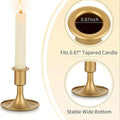 Iron Taper Candle Holders, Retro Style - Gold, Pack of 4 - view 5