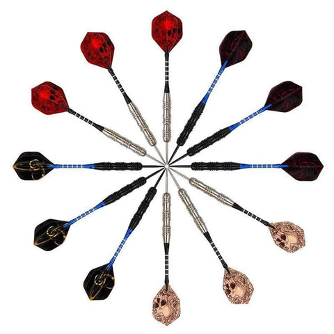 Iron Tip Darts with Storage Case - Set of 12 with Spare Shafts