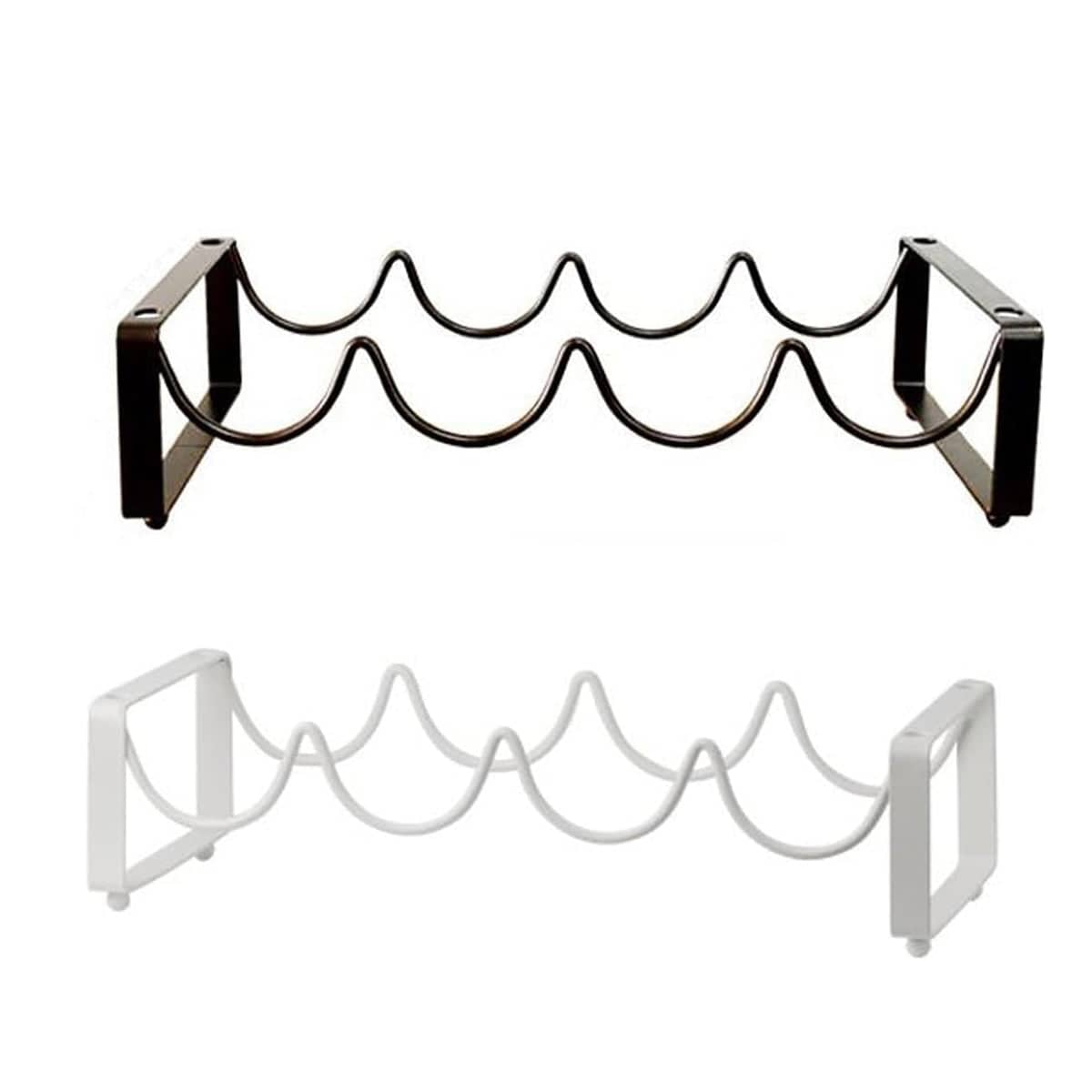 Iron Wine Rack, 5 Bottle - White Tabletop Bottle Holder - view 3