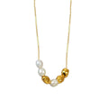Irregular Imitation Pearl and Gold Tone Bead Necklace for Women, Necklace