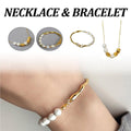 Irregular Imitation Pearl and Gold Tone Bead Necklace for Women, Necklace - view 2