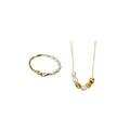Irregular Imitation Pearl and Gold Tone Bead Necklace for Women, Necklace - view 3