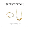 Irregular Imitation Pearl and Gold Tone Bead Necklace for Women, Necklace - view 4