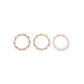Irregular Three-Piece Ring Set in Gold and White, Minimalist Alloy - view 2
