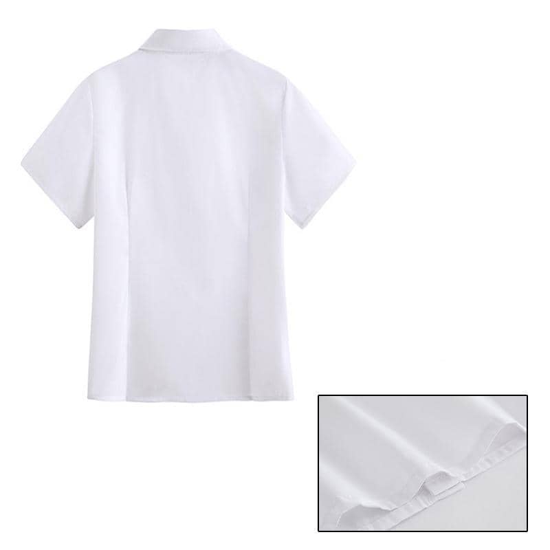 Japanese JK Uniform Short Sleeve Shirt - White, Size S (Chest 90 cm) - view 5