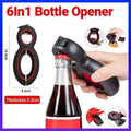 Jar Lid and Bottle Opener Multi Kitchen Tool, 6 Function Gadget