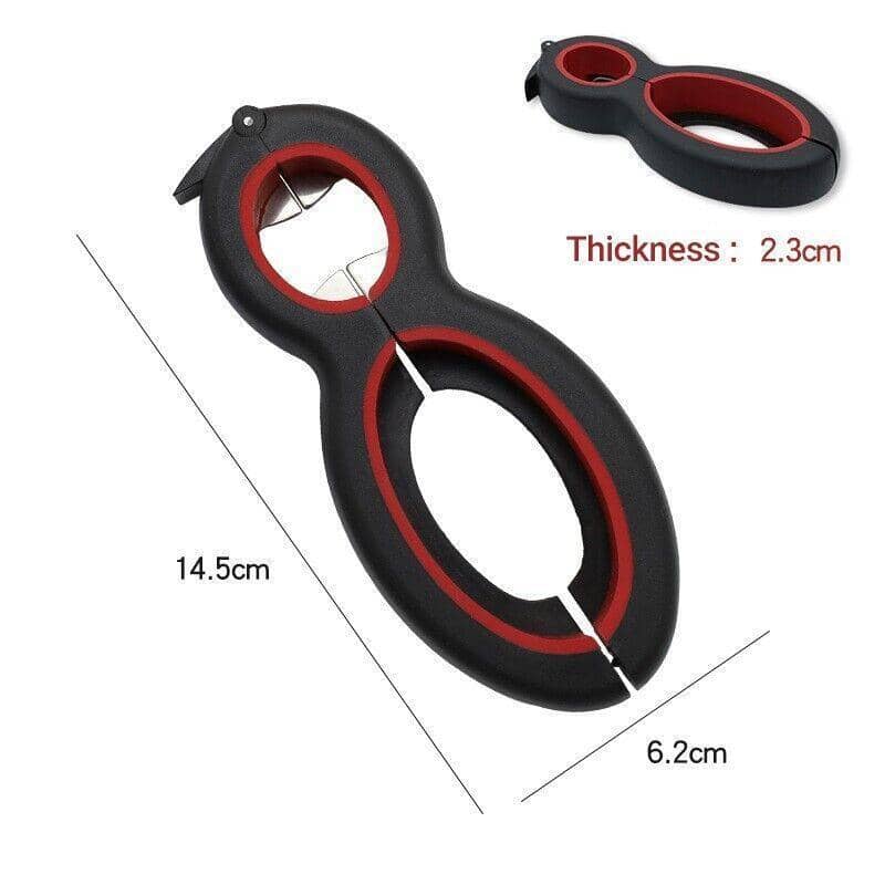 Jar Lid and Bottle Opener Multi Kitchen Tool, 6 Function Gadget - view 3