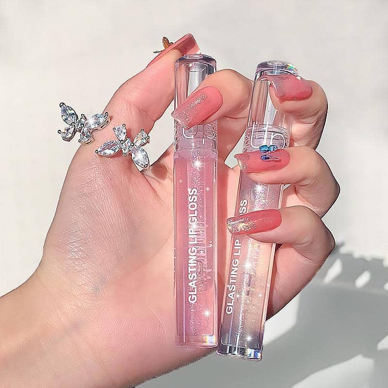 Jelly Glitter Lipstick Clear Lip Oil, Moisturising Waterproof Tinted Lip Gloss - Number 2 - view 5