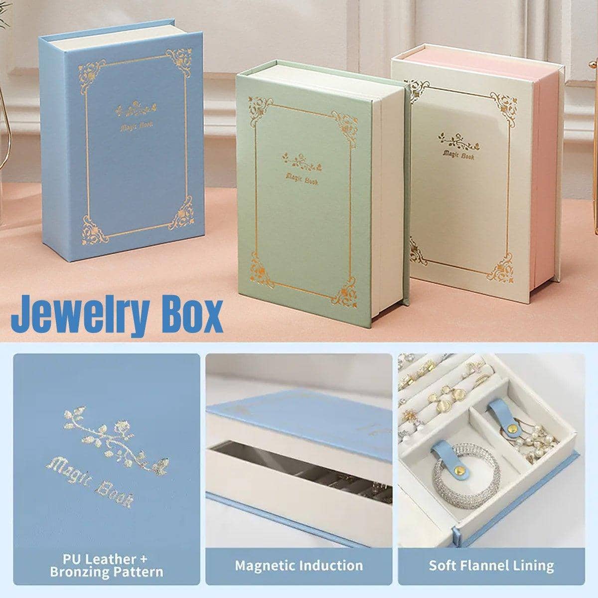 Jewellery Box in PU Leather for Earrings and Rings - Green - view 2