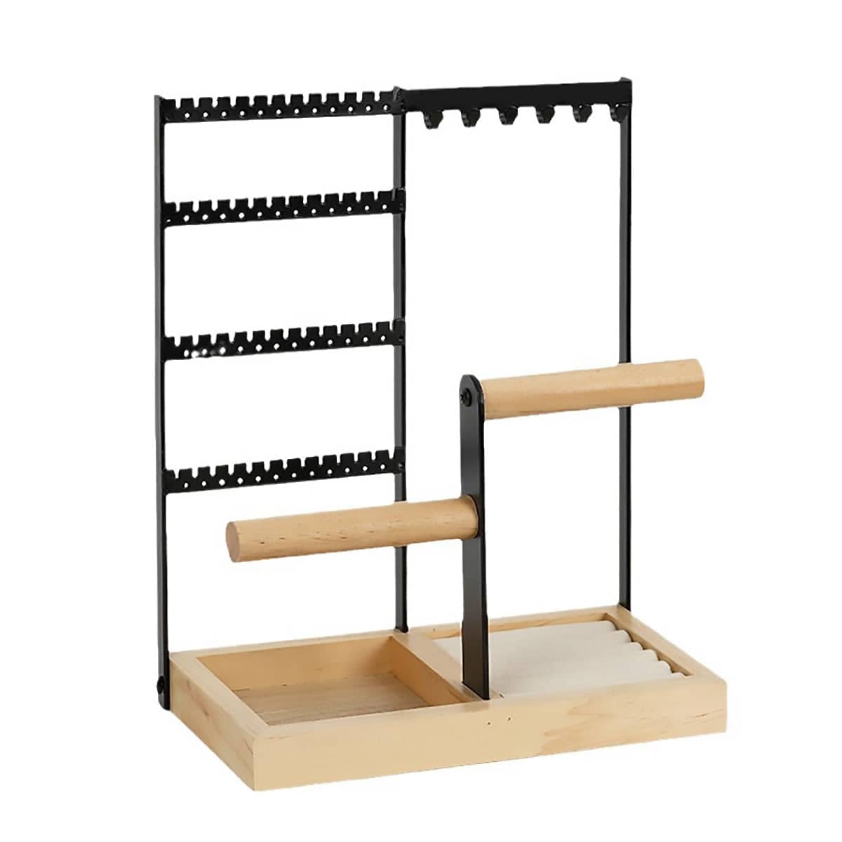 Jewellery Display Rack with 4 Tiers for Earrings, Bracelets and Necklaces - Black