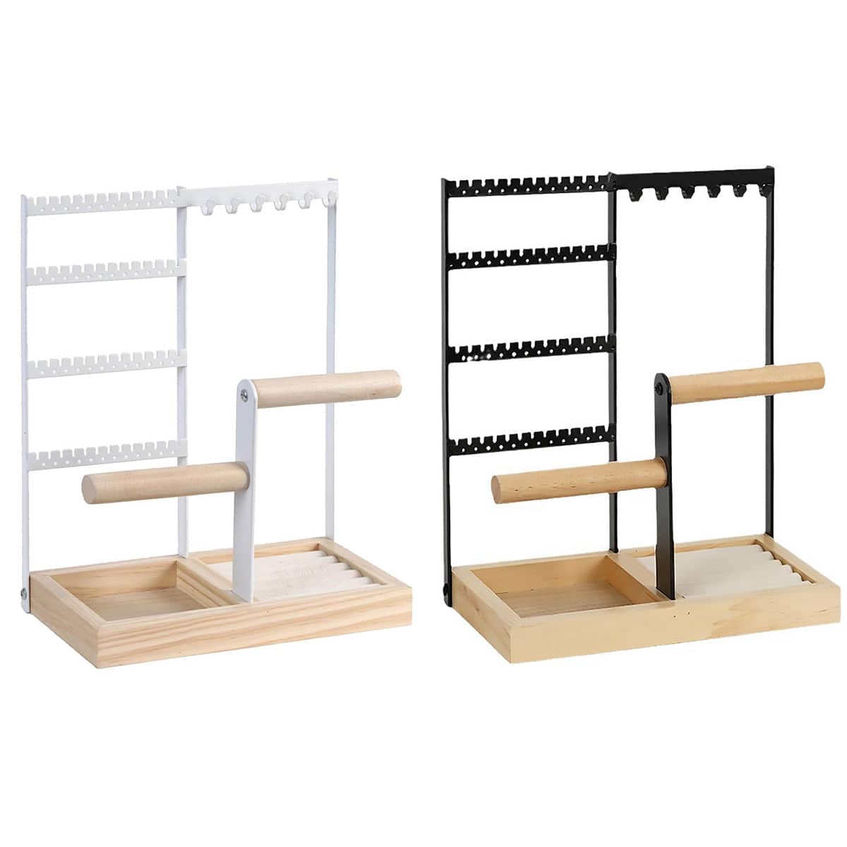 Jewellery Display Rack with 4 Tiers for Earrings, Bracelets and Necklaces - Black - view 3