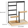 Jewellery Display Rack with 4 Tiers for Earrings, Bracelets and Necklaces - Black - view 4