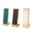 Jewellery Display Stand in Bamboo with Plush Surface - Green - view 3
