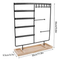 Jewellery Display Stand with Wooden Base for Earrings and Necklaces - Black - view 4