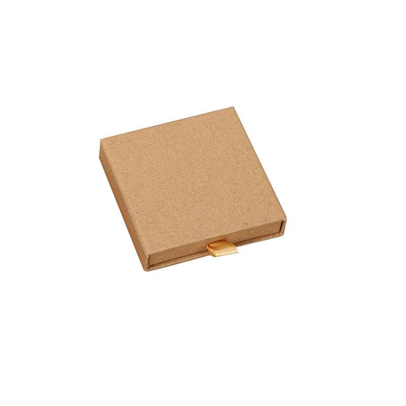 Jewellery Gift Box, Kraft Paper Drawer, 9 x 9 x 3 cm