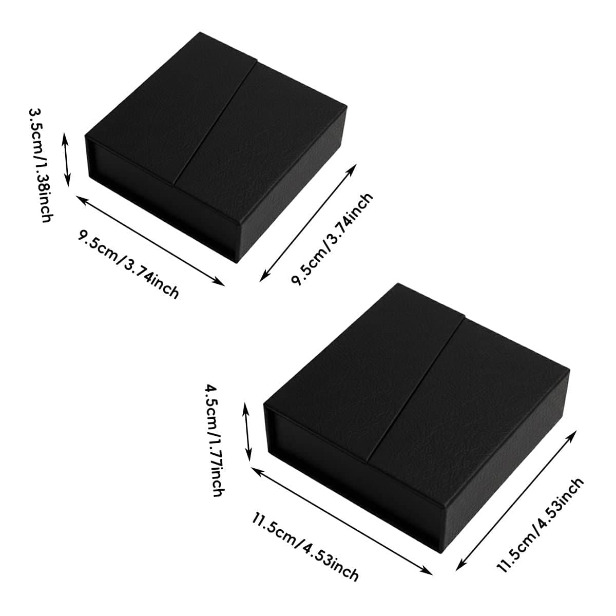 Jewellery Gift Boxes with Insert, Pack of 5 - Black, 11.5 x 11.5 x 4.5 cm - view 3