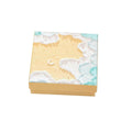 Jewellery Gift Boxes, Set of 20 - Gold Sand and Aqua Wave Print, 7 x 7 x 3 cm