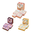 Jewellery Gift Boxes, Set of 20 - Gold Sand and Aqua Wave Print, 7 x 7 x 3 cm - view 3