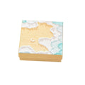 Jewellery Gift Boxes, Set of 20 - Gold Sand and Aqua Wave Print, 9 x 9 x 3 cm