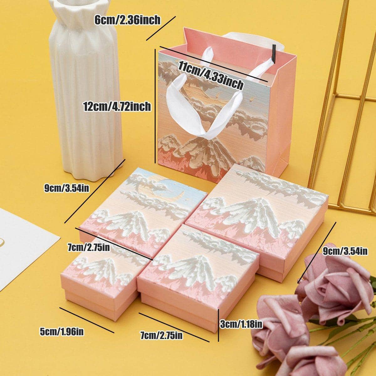 Jewellery Gift Boxes, Set of 20 - Purple Moon and Stars Print, 9 x 9 x 3 cm - view 4