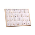 Jewellery Necklace Display Stand Organiser with 24 Slots for Earrings, Rings and Bracelets - White